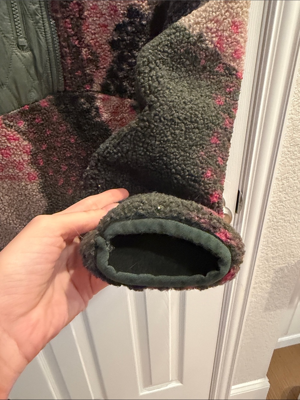 JoyLab Olive, Pink & Cream Sherpa Pullover - Picture 6 of 9